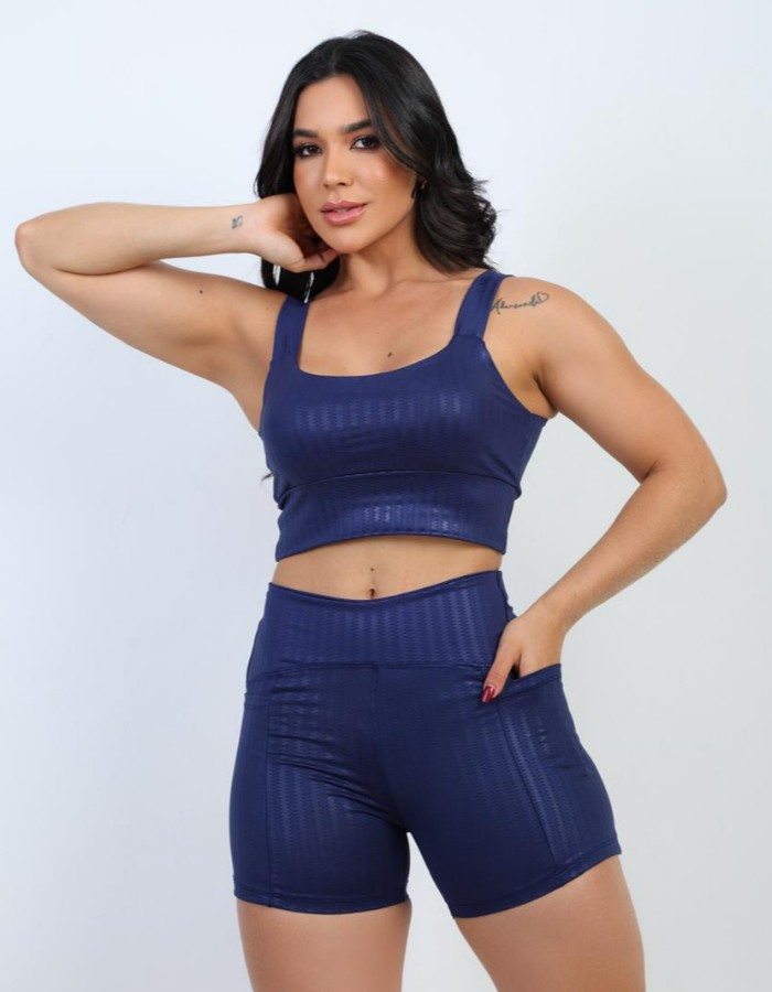 Conjunto short e top textura