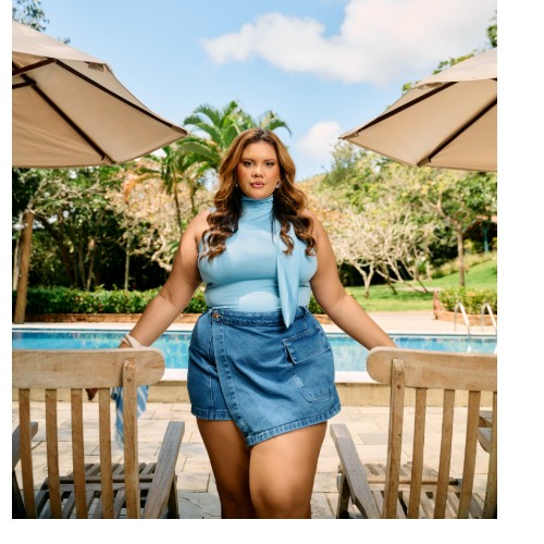 SHORT SAIA CARGO COM PINÇA NA FRENTE PLUS SKYOKYS