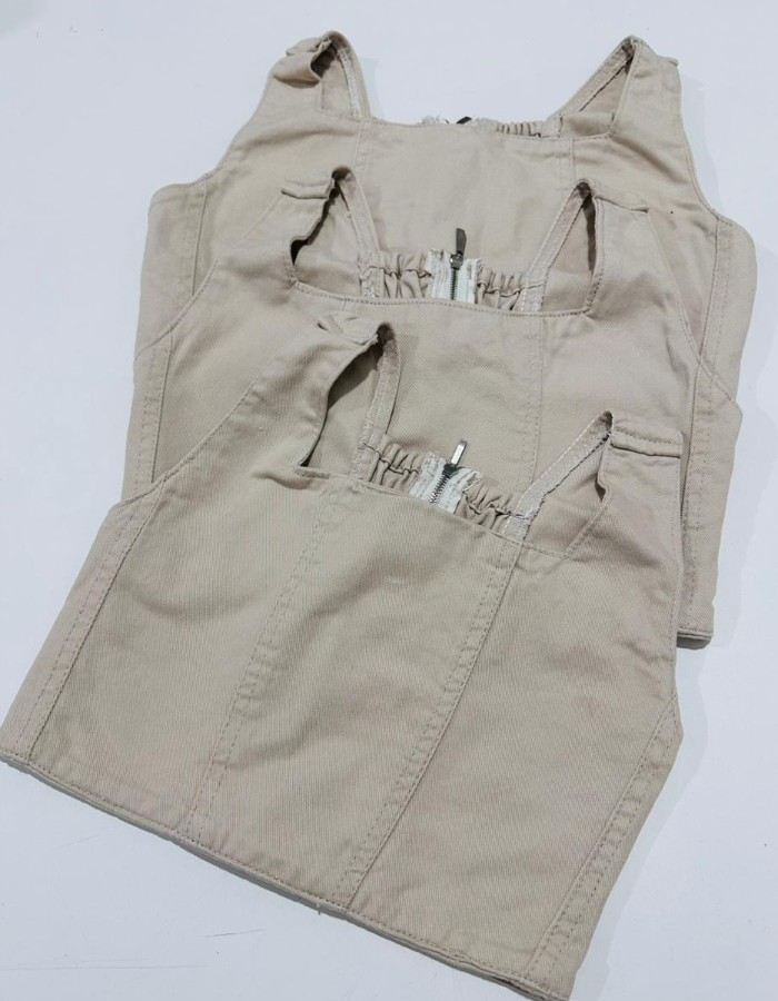 CROPPED BEGE COM ELASTICO (DESGRADEADO)