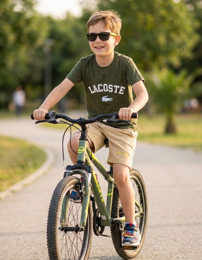 CONJUNTO LACOSTE CAMISETA + SHORT MOLETOM