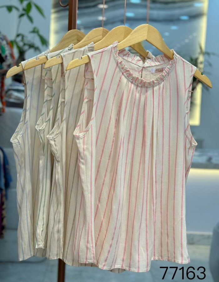 Blusa De Linho Listrada