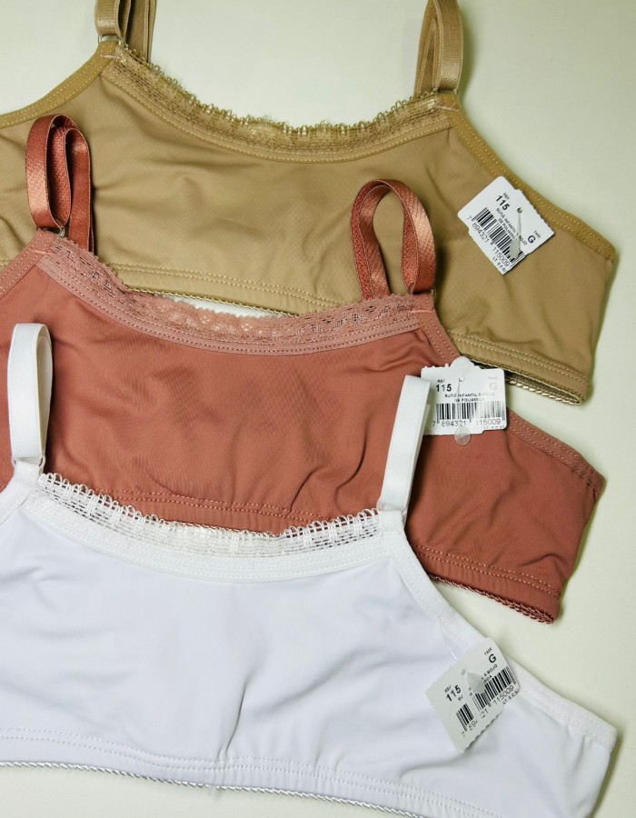 SUTIÃ INFANTIL S/BOJO DE POLIAMIDA COM RENDINHA REF: 115