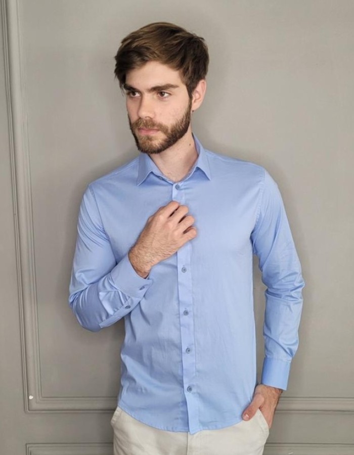 MANGA LONGA LISA COM ELASTANO