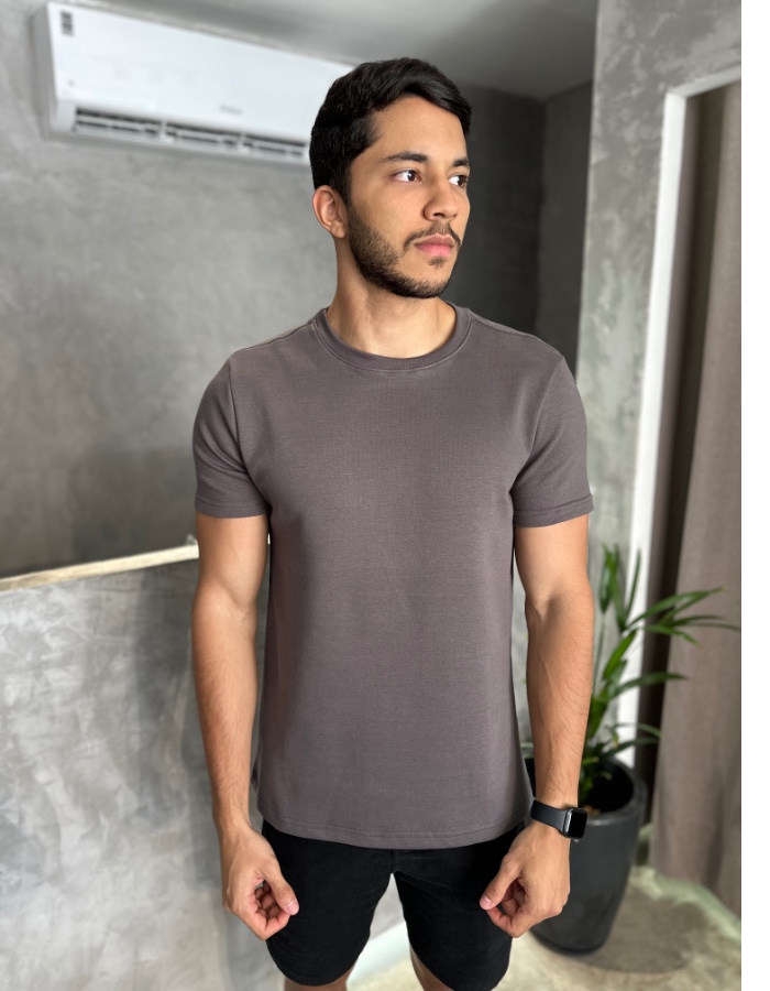 T SHIRT TRICOT CAPRI CINZA