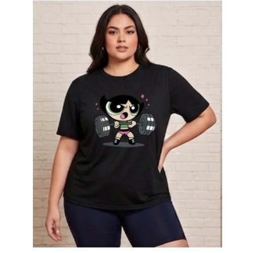 Camiseta oversize suede super poderosa docinho 