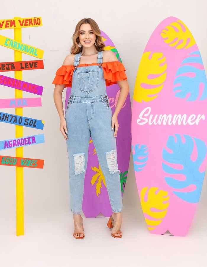 MACACÃO JEANS DESTROYED