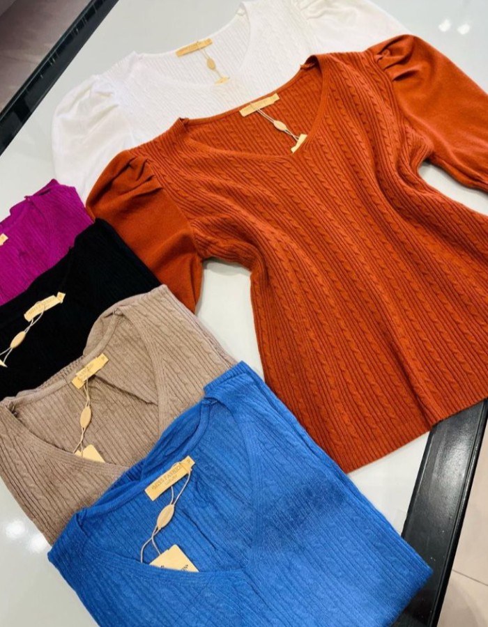 BLUSA TRICO MODAL PESCOÇO V