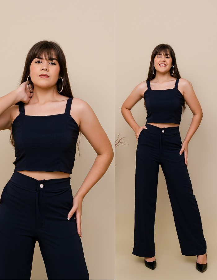 Conjunto Calça e Cropped Alça
