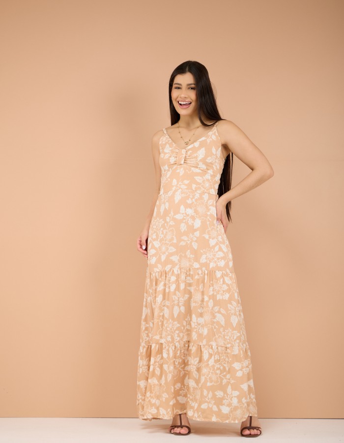 VESTIDO LONGO ALÇA REGULÁVEL (TEC. VISCOLINHO)