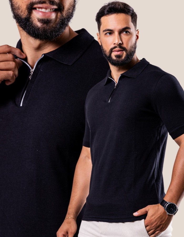 CAMISA GOLA POLO FECHAMENTO ZÍPER