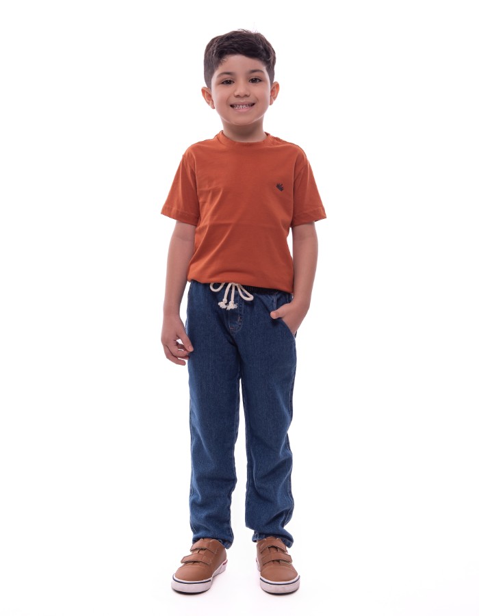 Calça Jeans elástico 100% algodão infantil