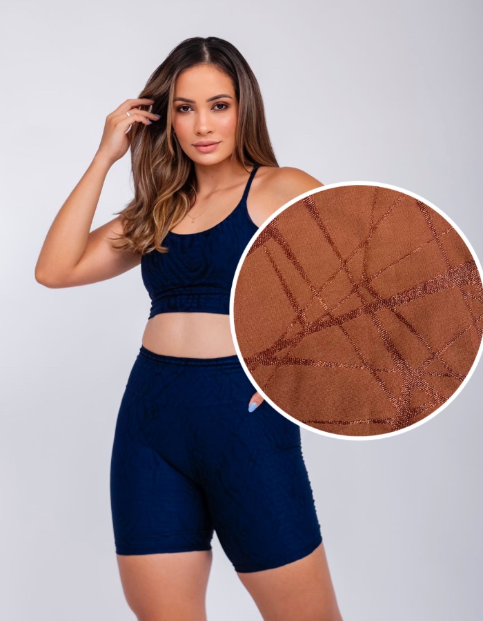 CONJ.SHORT JAQUARD PRADA COM TOP CRUZADO