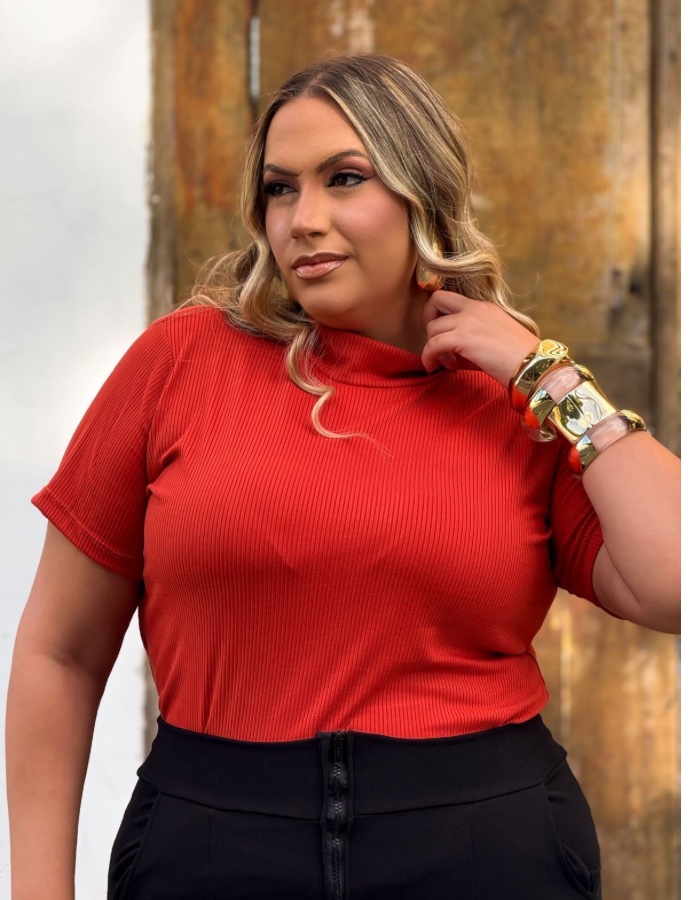 Blusa zara gola alta c/ manga