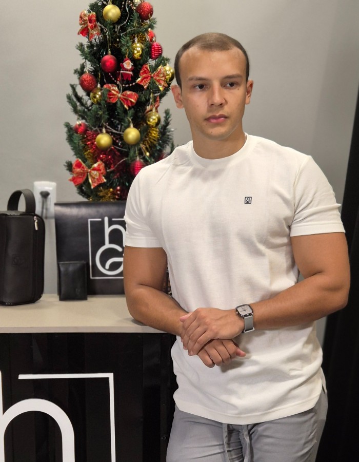 T-SHIRT TEXTURIZADA WAFFE SLIM