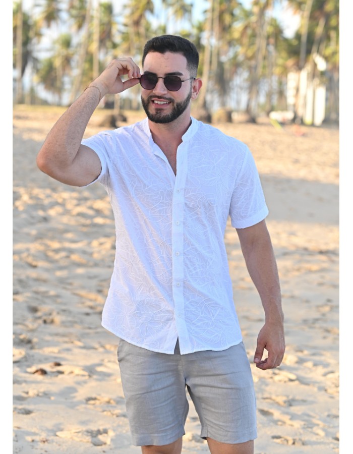 Camisa Gola Padre Marbella Branco