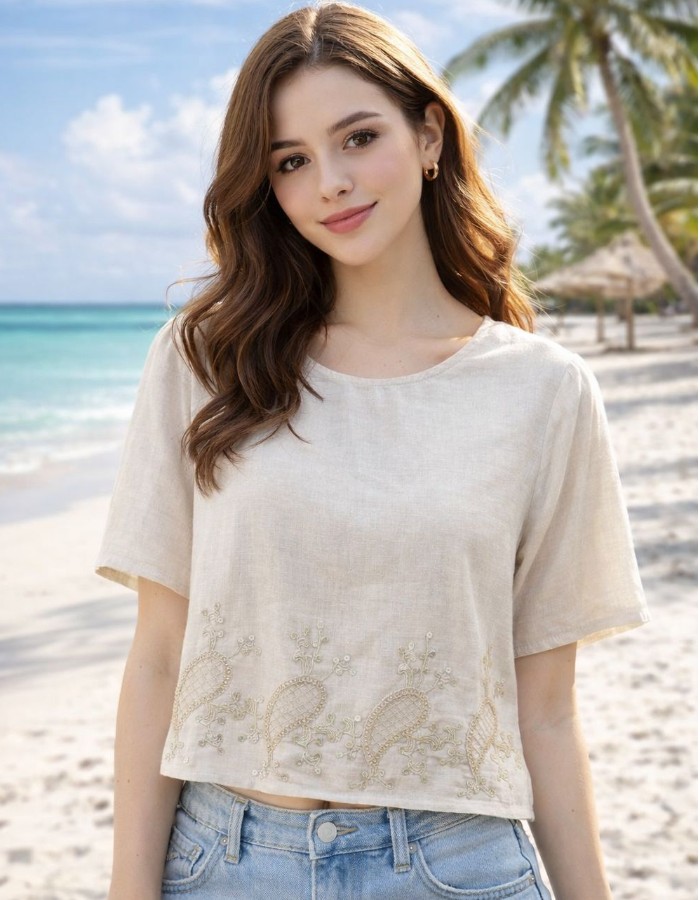 Blusa Bordado Barra