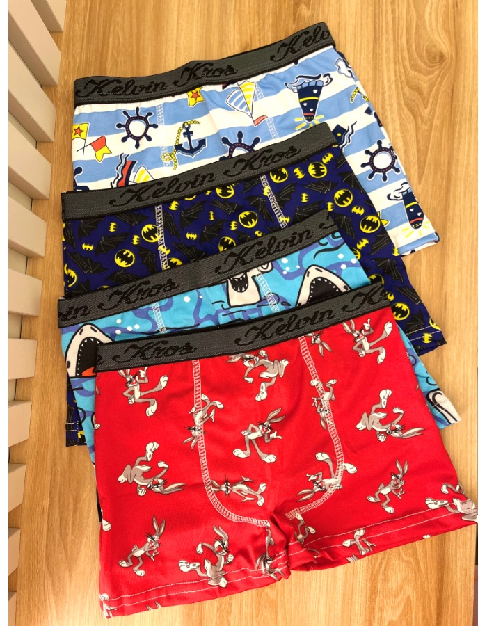 KIT 4 CUECA INFANTIL C ELASTICO