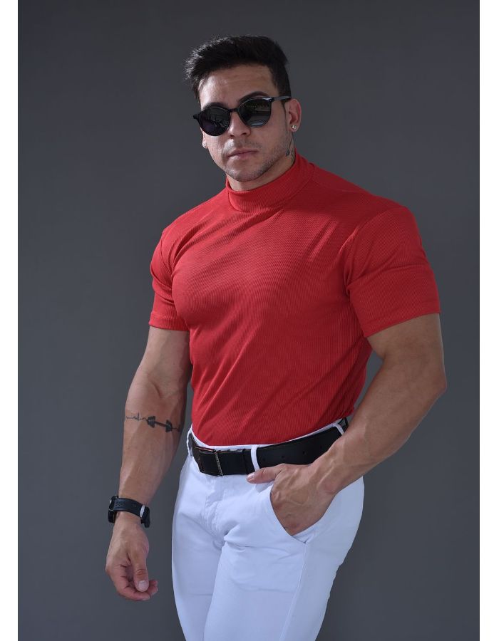 Cacharrel Manga Curta Vermelho