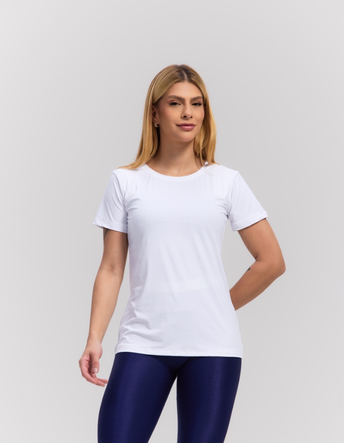 Blusa manga curta com gola
