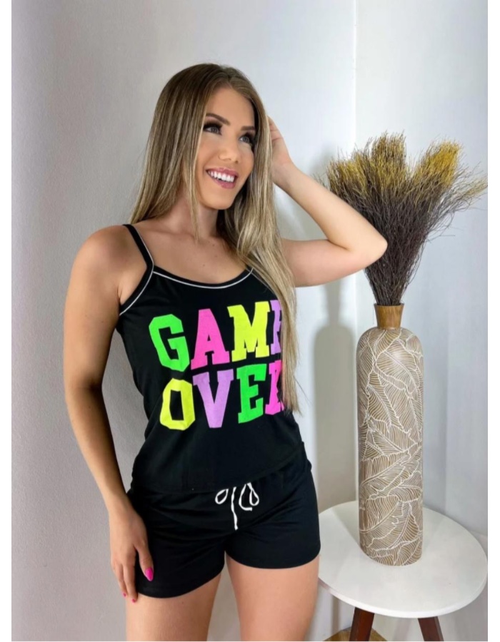 Baby doll de alça estampado 