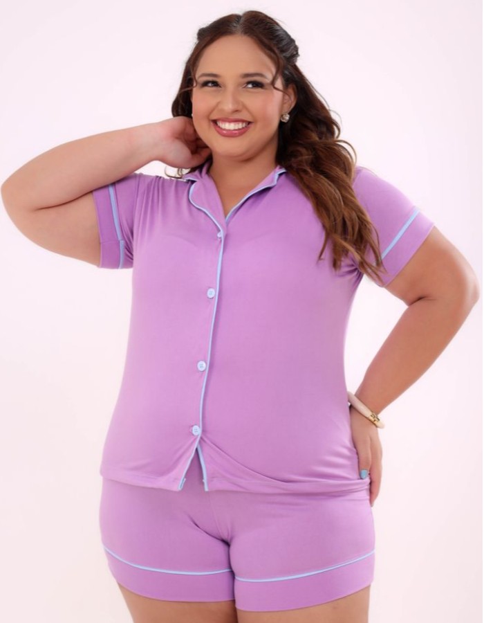 PIJAMA AMERICANO PLUS SIZE LISO REF: 0079 1499