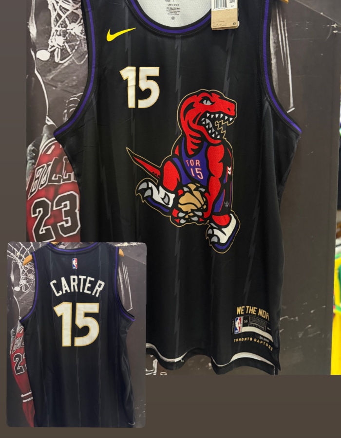 Regata NBA Toronto Raptors City Edition Swingman Jersey 24/25 Vince Carter 15 Preta
