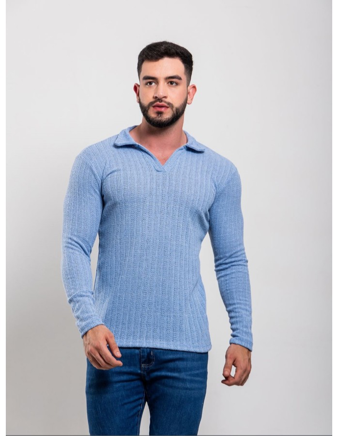 Camisa Manga Longa Texturizada