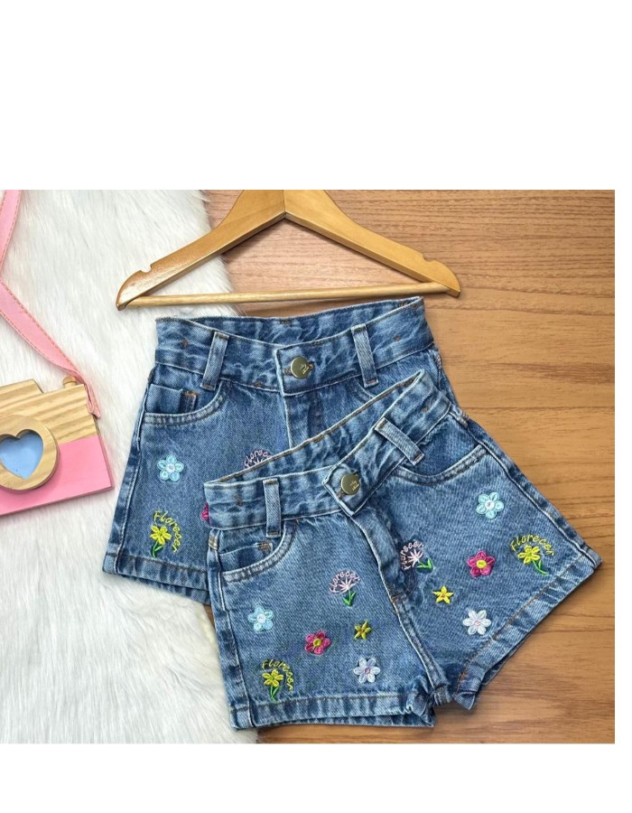 SHORT JEANS FLORES