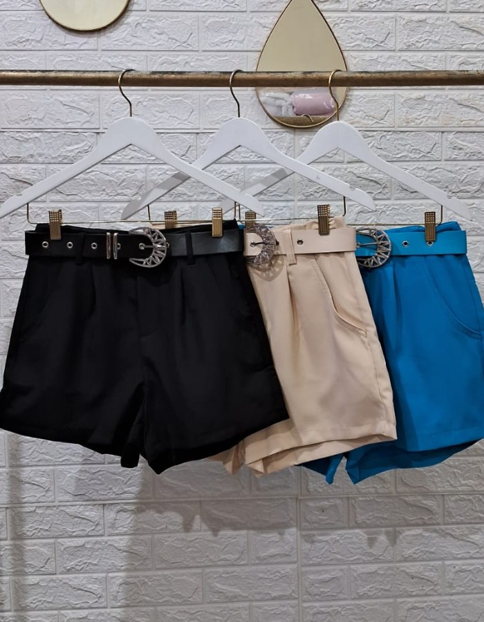 SHORT ALFAIATARIA C/ CINTO DA COR DA PEÇA