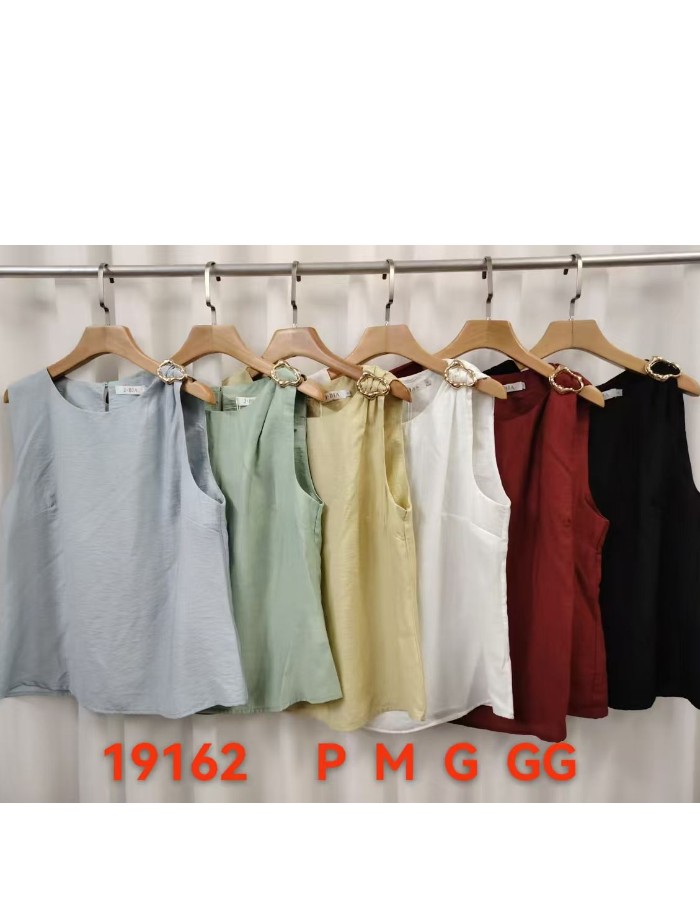 BLUSA CREPE SEDA C/ FIVELA NO OMBRO