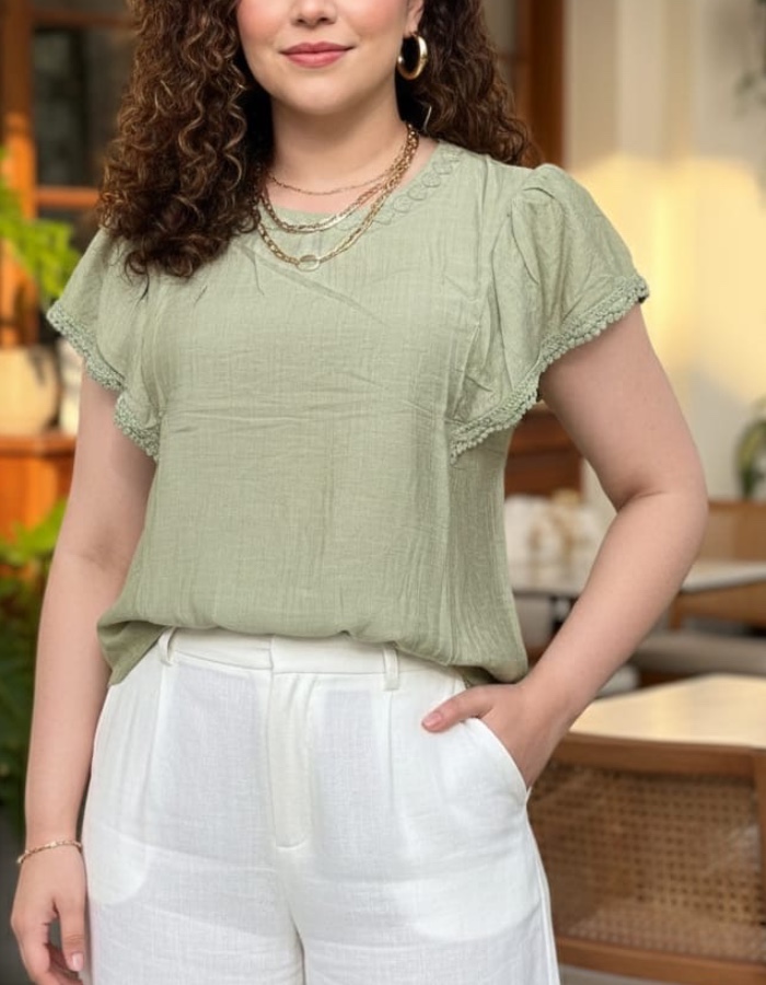 Blusa regata com babado 