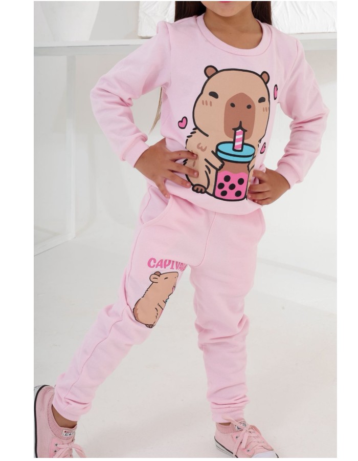 CONJUNTO MOLETOM SEM CAPUZ CAPIVARA