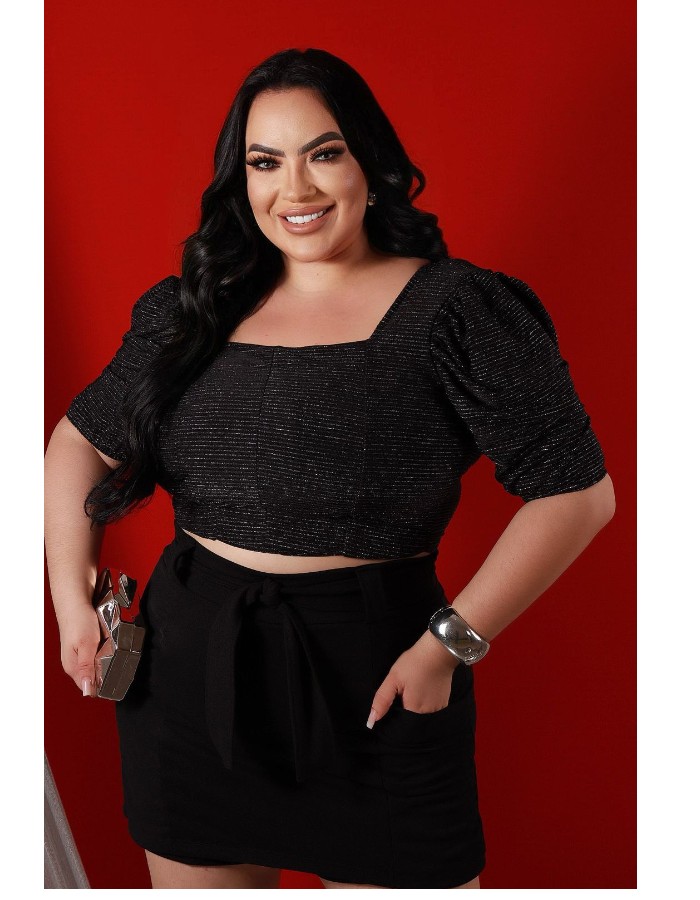 Short saia c/ faixa bolsos lateral 