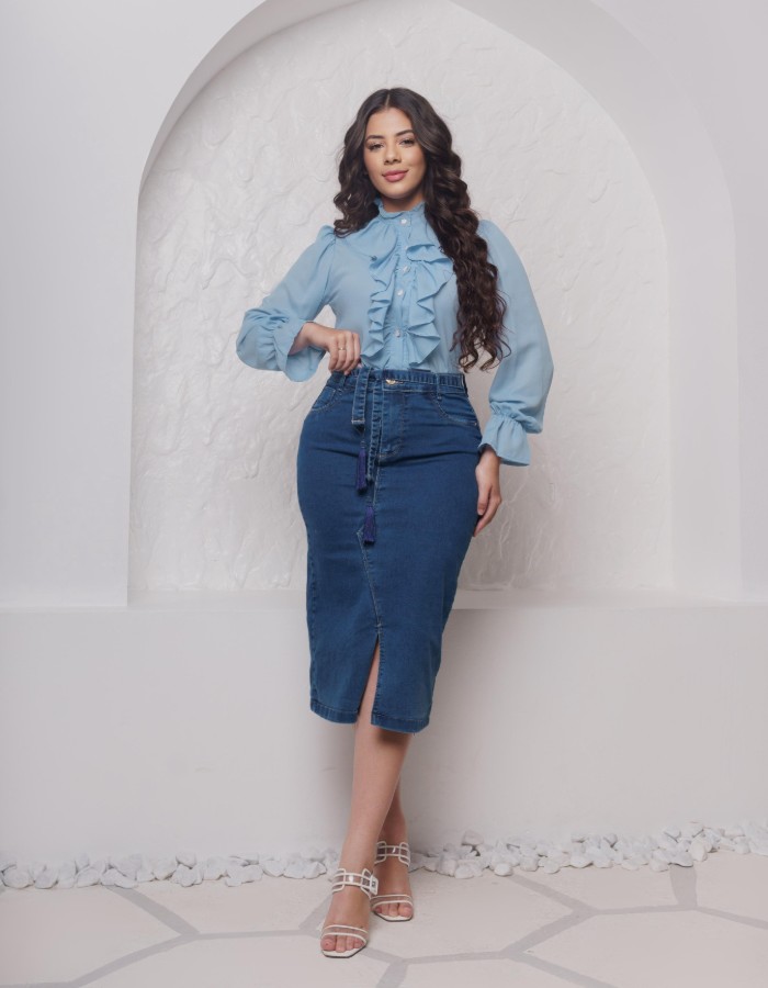 SAIA JEANS SECRETÁRIA C/POMPOM
