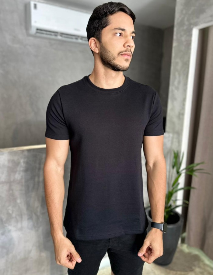 T SHIRT TRICOT CAPRI PRETO