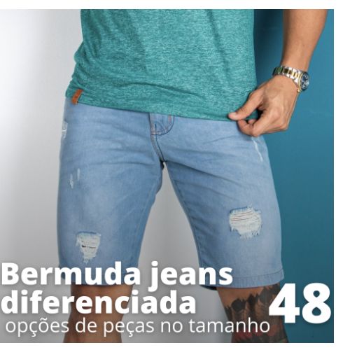 BERMUDA JEANS DIF. PLUS SIZE 48
