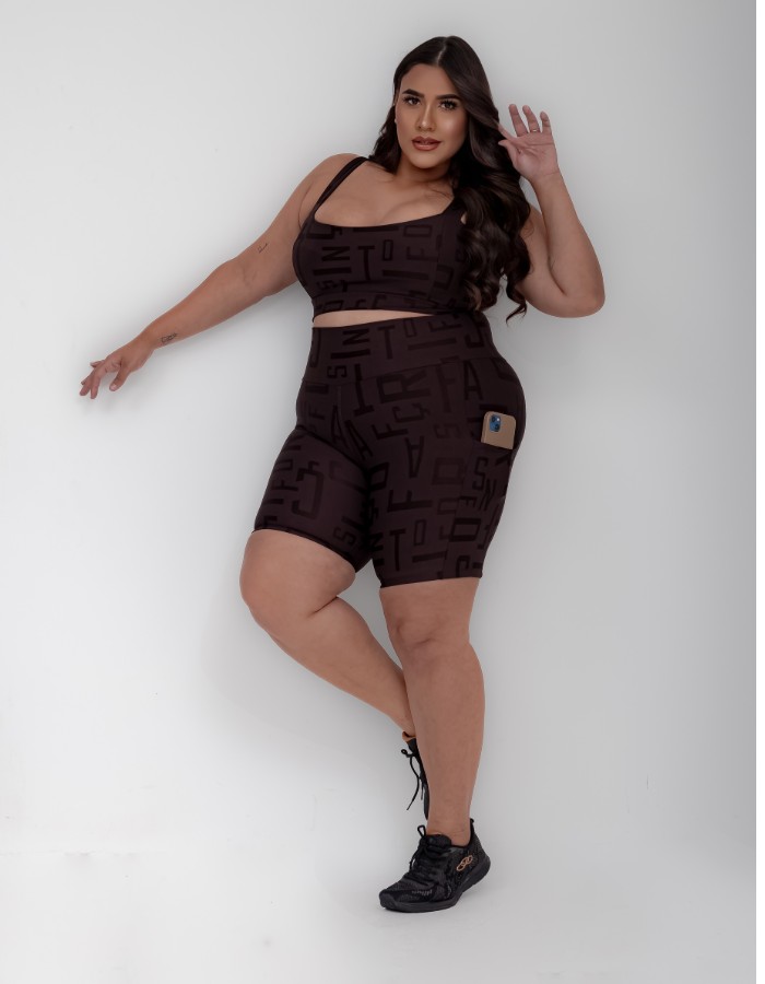 SHORT JACQUARD LUIZA COM BOLSO