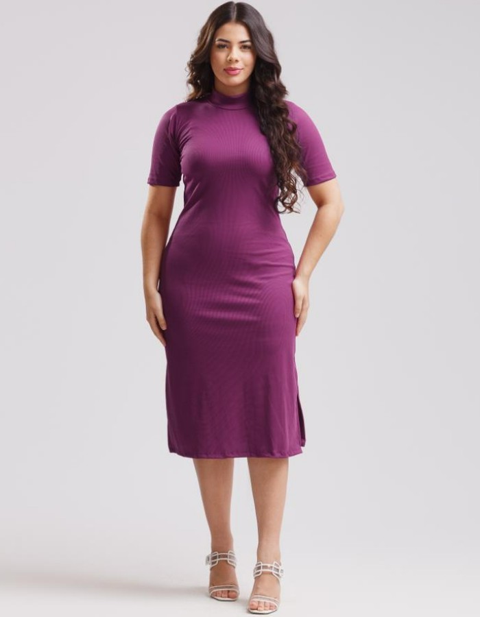 VESTIDO LÁPIS GOLA ALTA