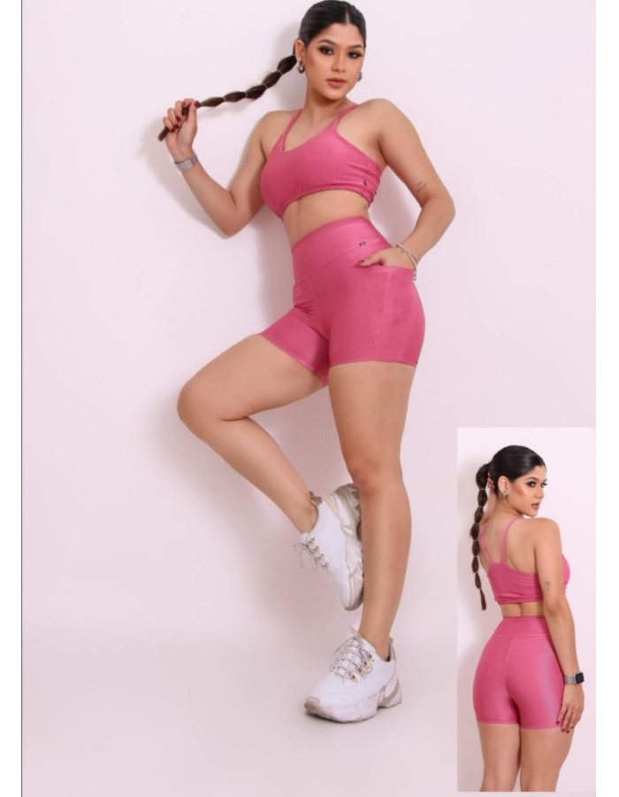 Conjunto de Short com bolso ( solicite cores)