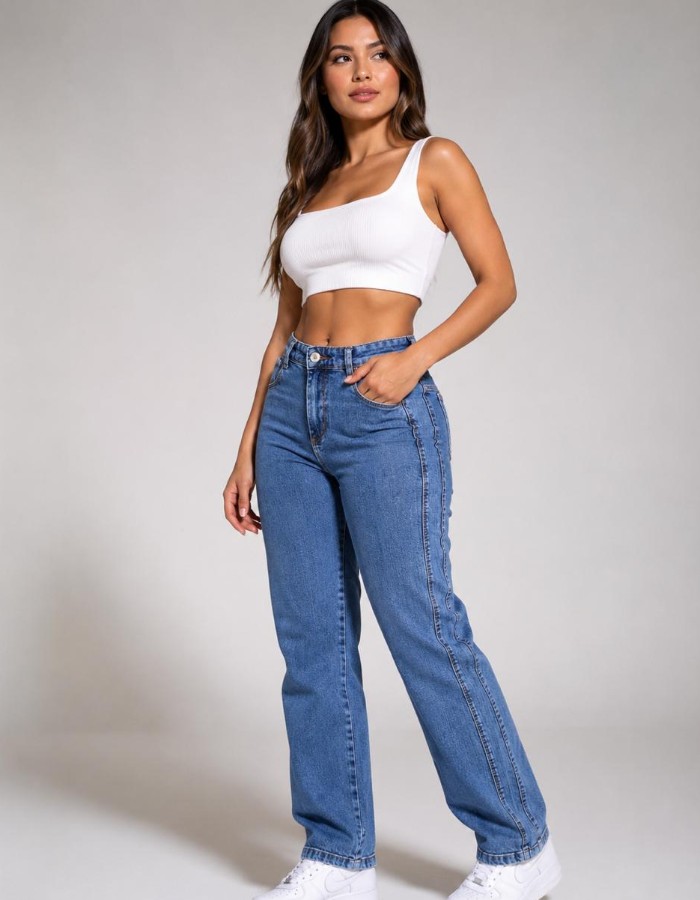 CALÇA WID LEG C/ LAYCRA