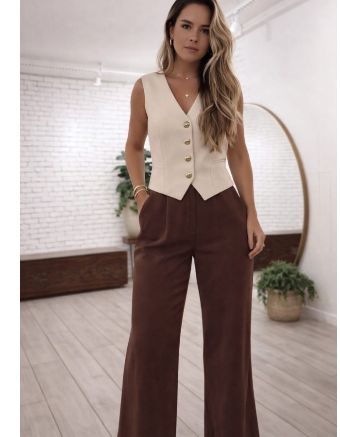 COLETE ALFAIATARIA COM BOTÃO DOURADO