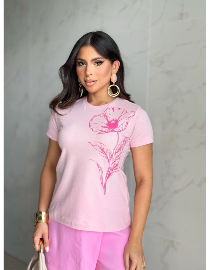 T-shirt flor lateral