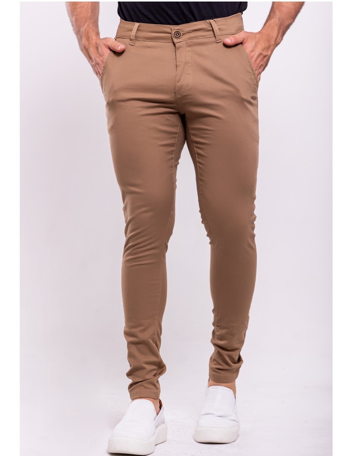 Calça Alfaiataria Slim Tradicional Caqui 