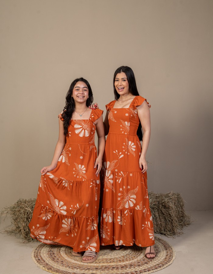 VESTIDO LONGO BABADINHO OMBRO (VISCOLINHO)