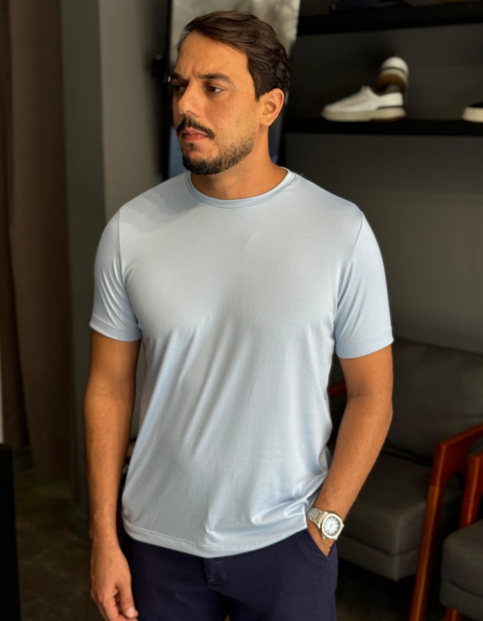 T SHIRT VELLUTATO AZUL LAVANDA