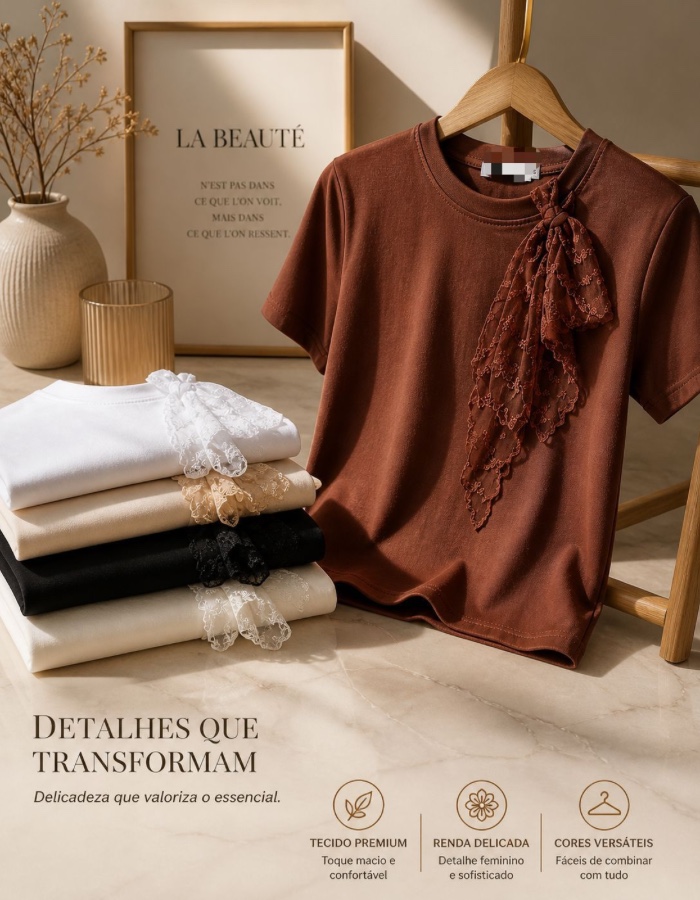 Blusa laço renda 