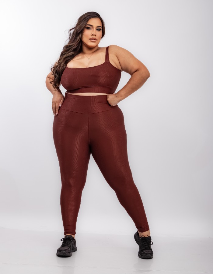 CONJ.LEGGING CANELADO PREMIUM/TOP ALÇA LARGA