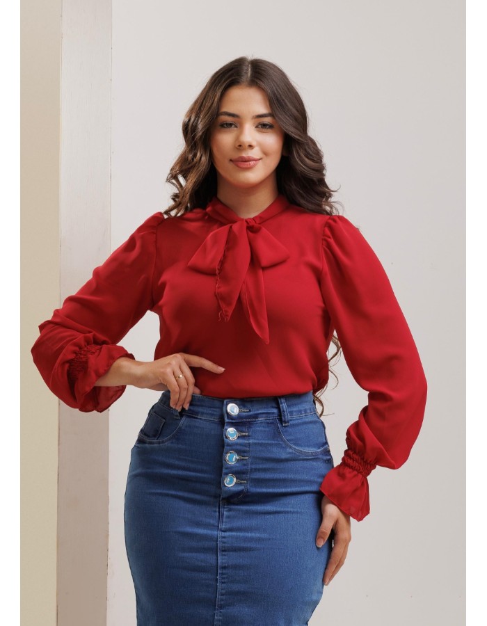 BLUSA MANGA LONGA C/LAÇO