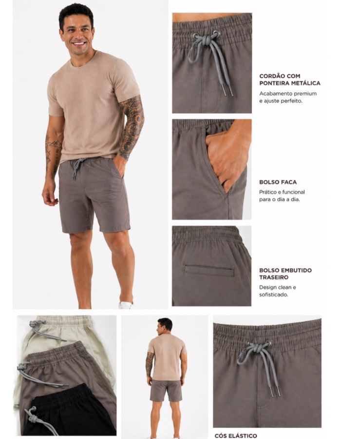 Short Sarja Alfaiataria 