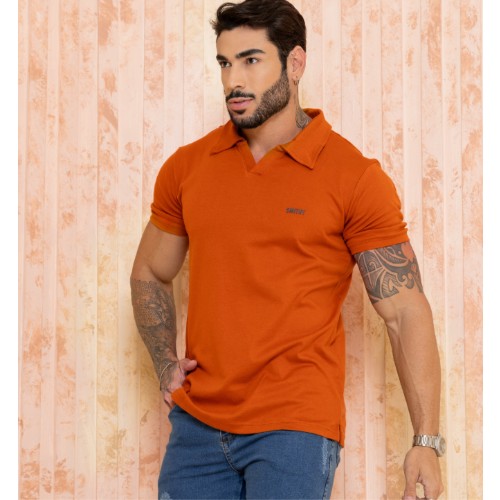 Camisa polo v suedine
